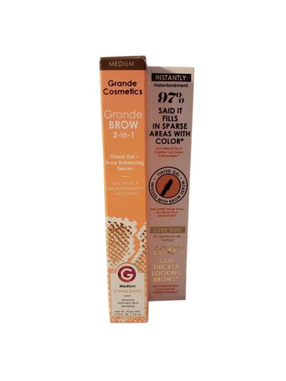 Grande Cosmetics Grande Brow 2in1 Tinted Gel Enhancing Serum Medium Brow 3.5mL